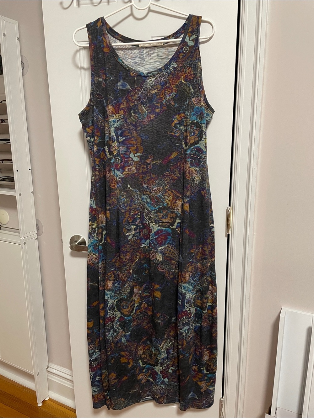 Peruvian Connection Black Floral-Print Sleeveless Maxi Dress